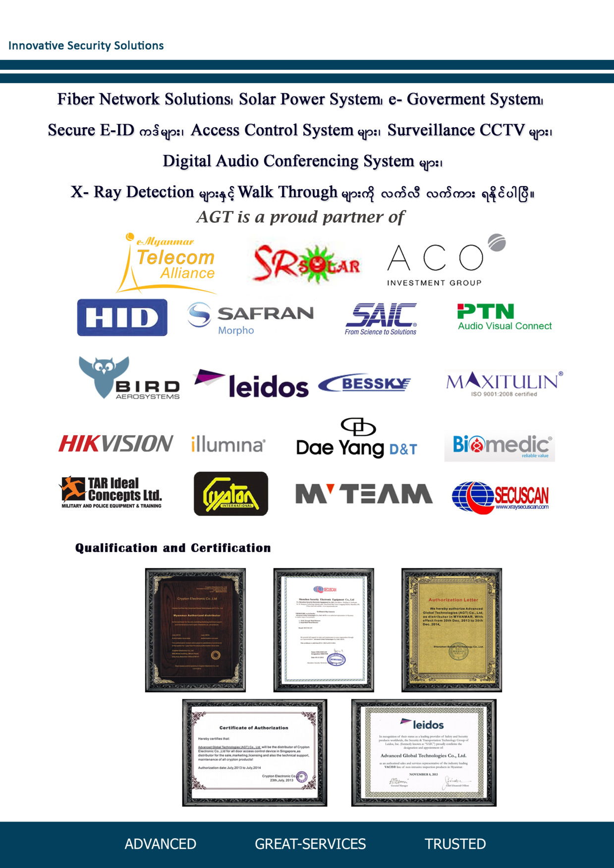 Certificates page